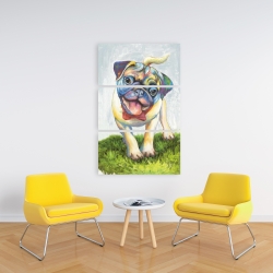 Canvas 24 x 36 - Colorful smiling pug