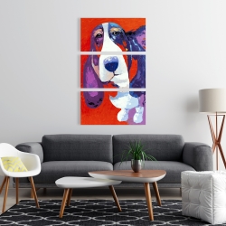Canvas 24 x 36 - Abstract colorful basset dog