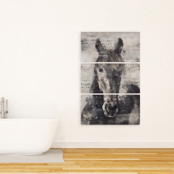 Toile 24 x 36 - Cheval abstrait et typographie