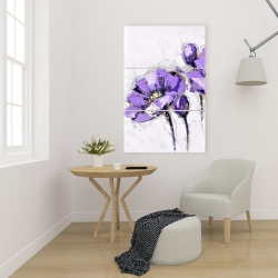 Toile 24 x 36 - Fleurs mauves abstraites