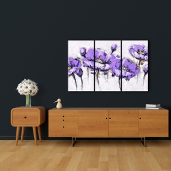 Toile 24 x 36 - Fleurs mauves abstraites