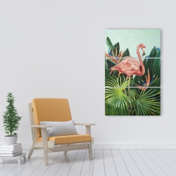 Toile 24 x 36 - Flamant rose tropical