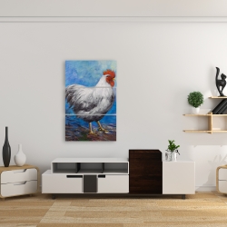 Toile 24 x 36 - Poule grise