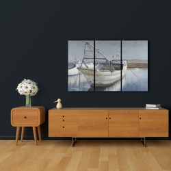 Toile 24 x 36 - Bateau de pêche bleu