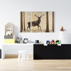 Canvas 24 x 36 - Roe deer in a winter landscape