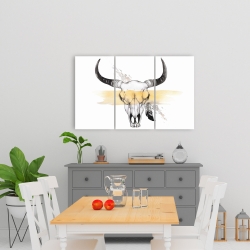 Canvas 24 x 36 - Cow skull with feather