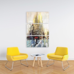 Canvas 24 x 36 - Abstract rainy street