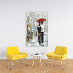 Canvas 24 x 36 - Couple walking under their umbrella