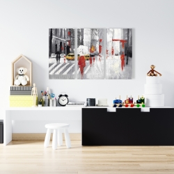 Canvas 24 x 36 - Abstract cloudy city street