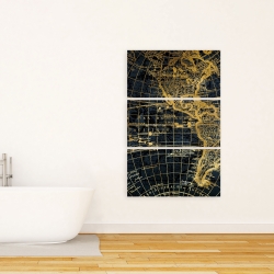 Toile 24 x 36 - Globe terreste bleu et doré