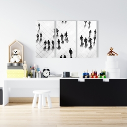 Canvas 24 x 36 - Overhead view of people on the street