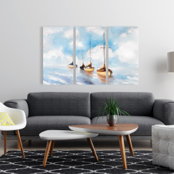 Canvas 24 x 36 - Sailboats in the sea