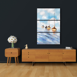 Canvas 24 x 36 - Sailboats in the sea