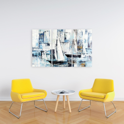 Canvas 24 x 36 - Abstract shapes and boats