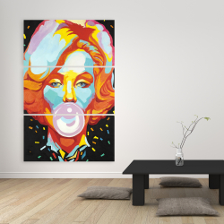 Canvas 40 x 60 - Colorful marilyne monroe bubblegum
