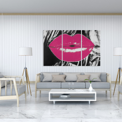Canvas 40 x 60 - Pink glossy lips