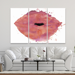 Canvas 40 x 60 - Watercolor pink lipstick