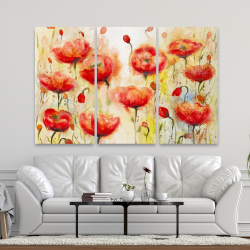 Toile 40 x 60 - Jardin de fleurs rouge