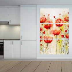 Toile 40 x 60 - Jardin de fleurs rouge