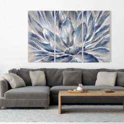Canvas 40 x 60 - Blue and gray flower