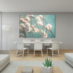 Canvas 40 x 60 - Cotton grass flowers in the wind