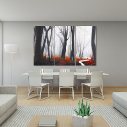 Canvas 40 x 60 - Mysterious forest with stream