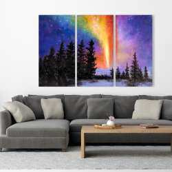 Canvas 40 x 60 - Aurora borealis in the forest