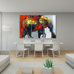 Canvas 40 x 60 - Abstract and colorful elephant in motion