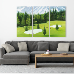 Canvas 40 x 60 - Golf course with mountains view