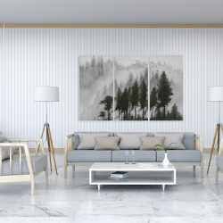 Canvas 40 x 60 - Mountains landscape in dark watercolor