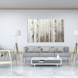 Toile 40 x 60 - Bouleaux blanc sur fond gris