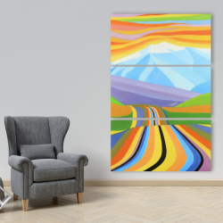 Canvas 40 x 60 - Mountain road multicolored
