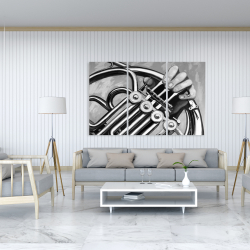 Toile 40 x 60 - Musicien avec cor français monochrome