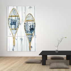 Canvas 40 x 60 - Set of vintage wood snowshoes