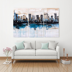 Canvas 40 x 60 - Abstract city with reflection on water