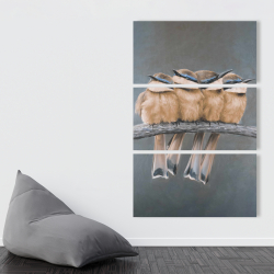 Canvas 40 x 60 - Four birds on a branch