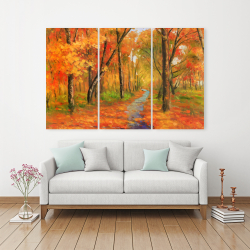Canvas 40 x 60 - Autumn trail in the forest