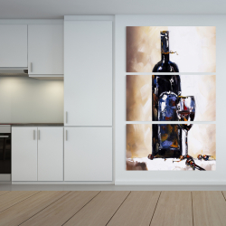 Canvas 40 x 60 - Bottle and a glass of red wine