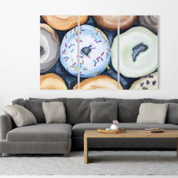 Canvas 40 x 60 - Watercolor doughtnuts with icing