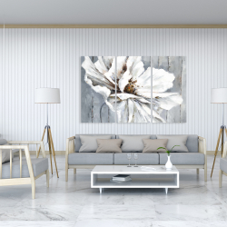 Canvas 40 x 60 - Flower on wood