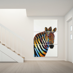 Toile 40 x 60 - Profil coloré d'un zèbre