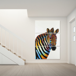 Canvas 40 x 60 - Colorful profile view of a zebra