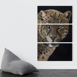 Canvas 40 x 60 - Realistic fierce leopard