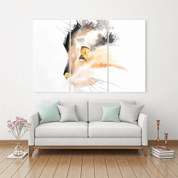 Toile 40 x 60 - Profil d'un chat à l'aquarelle
