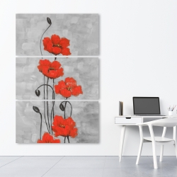 Toile 40 x 60 - Grandes fleurs rouges