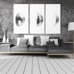 Toile 40 x 60 - éclipse en noir et blanc