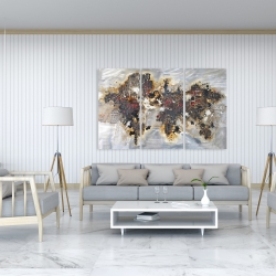 Toile 40 x 60 - Carte du monde texturée avec typographie