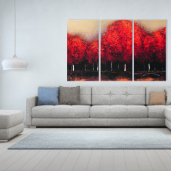 Canvas 40 x 60 - Red dark trees
