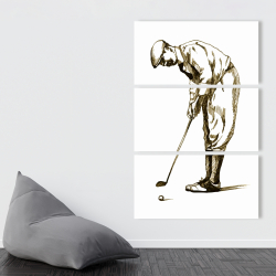 Canvas 40 x 60 - Illustration of a concentrated golfer