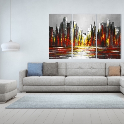 Canvas 40 x 60 - Abstract red skyline